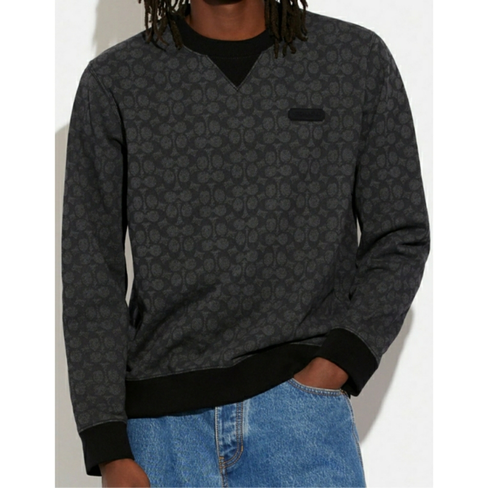NWOT Coach Men's Essential Crewneck In Signature XL